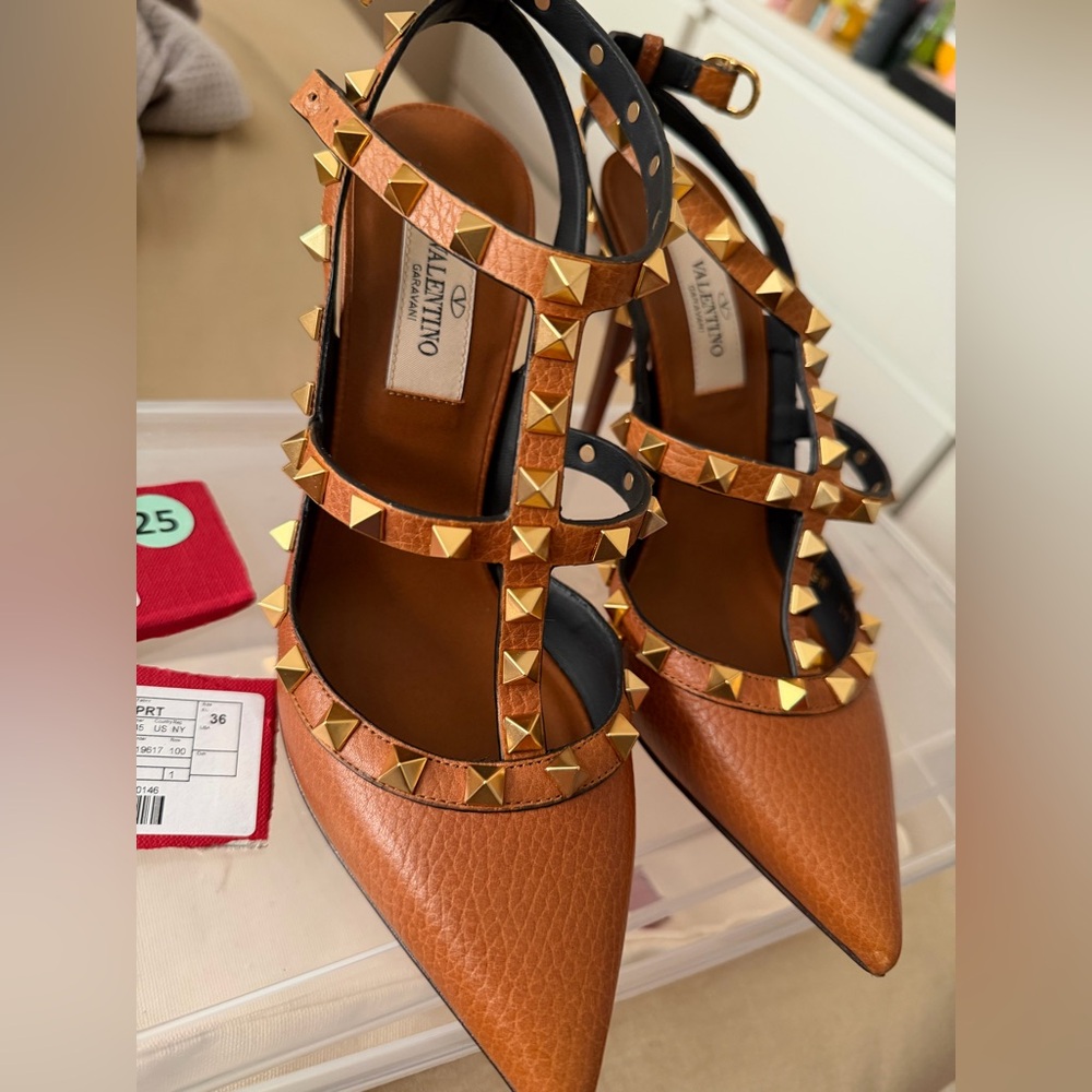 Valentino Rockstud ankle strap pump